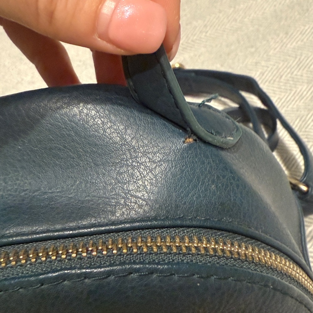 BEBE Dark Teal Rhinestone Studded Mini Backpack - Picture 4 of 10